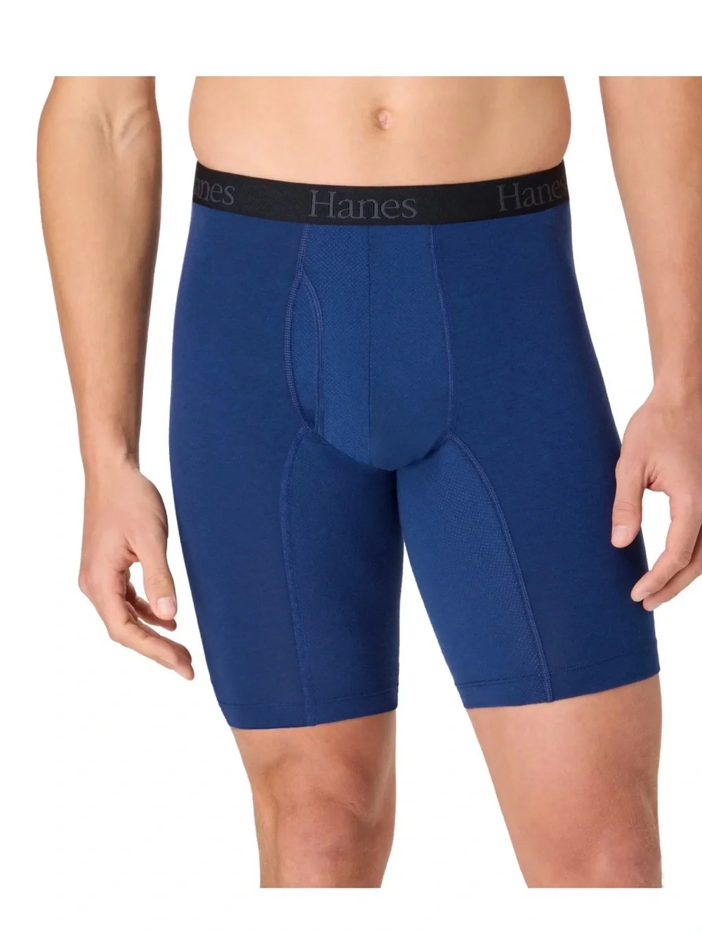Hanes Men's FlexFit Boxer Briefs - Black and Navy (3-Pack) Size L